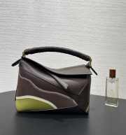 Uubags Loewe small Puzzle Edge landscape bag in chocolate/light moss nappa calfskin 24x16.5x10.5cm - 1