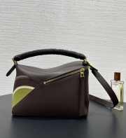 Uubags Loewe small Puzzle Edge landscape bag in chocolate/light moss nappa calfskin 24x16.5x10.5cm - 6