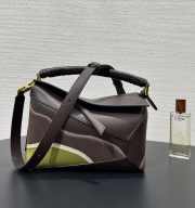 Uubags Loewe small Puzzle Edge landscape bag in chocolate/light moss nappa calfskin 24x16.5x10.5cm - 5