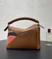 Uubags Loewe small Puzzle Edge landscape bag in pecan/parrot pink nappa calfskin 24x16.5x10.5cm - 4