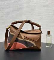 Uubags Loewe small Puzzle Edge landscape bag in pecan/parrot pink nappa calfskin 24x16.5x10.5cm - 3