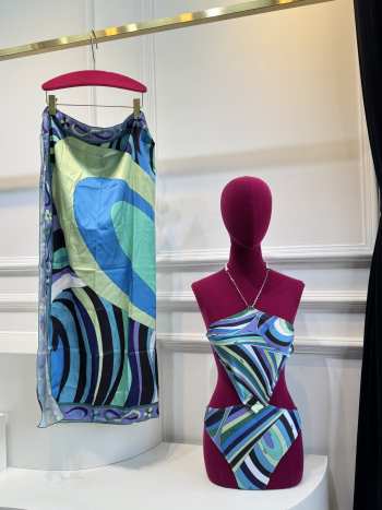 Uubags Pucci swimsuit and sheer cover-up combo