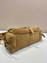 Uubags Prada 1BD394 Explore medium suede bag with flap in light brown 30x14x10cm - 6