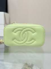 Uubags Chanel Classic Vanity Case Granied Calfskin & Gold-Tone Metal Light Green 17x9.5x8cm - 6