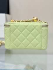 Uubags Chanel Classic Vanity Case Granied Calfskin & Gold-Tone Metal Light Green 17x9.5x8cm - 4