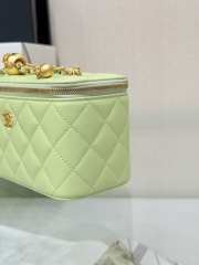 Uubags Chanel Classic Vanity Case Granied Calfskin & Gold-Tone Metal Light Green 17x9.5x8cm - 3