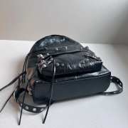 Uubags Balenciaga Le Cagole Backpack in black Arena lambskin, aged-silver hardware 33x9x48cm - 6