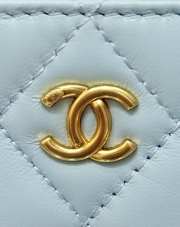 Uubags Chanel Classic Vanity Case Granied Calfskin & Gold-Tone Metal Light Blue 17x9.5x8cm - 2