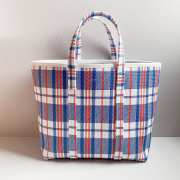 Uubags Balenciaga Barbes East-west Leather Shopping Tote Bag In Blue 31x15x27cm - 1