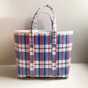 Uubags Balenciaga Barbes East-west Leather Shopping Tote Bag In Blue 31x15x27cm - 3