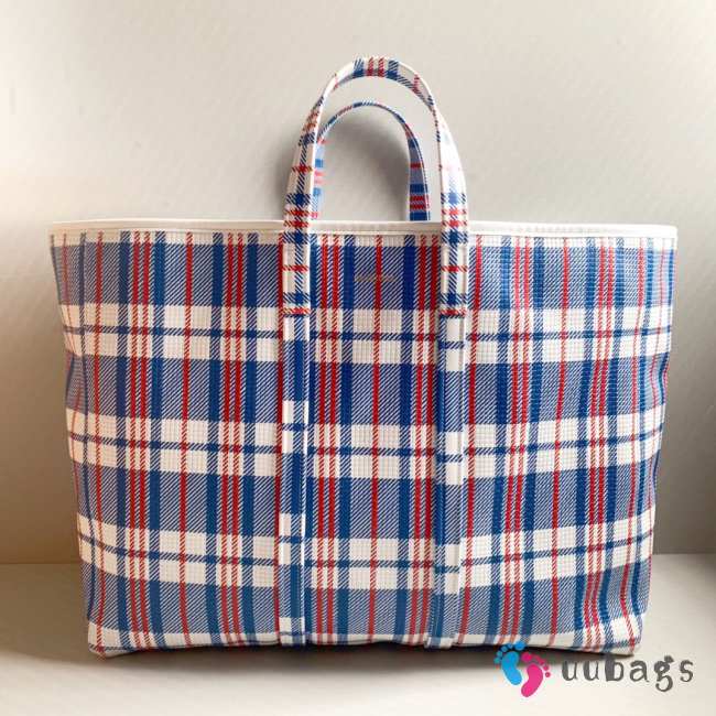 Uubags Balenciaga Large Barbes East-west Leather Shopping Tote Bag In Blue 50x17x60cm - 1