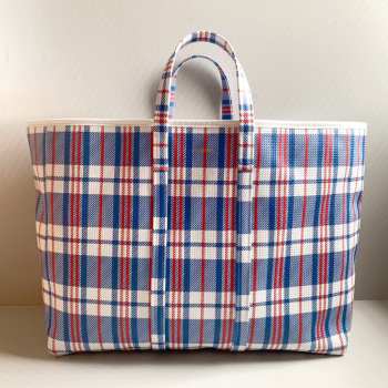 Uubags Balenciaga Large Barbes East-west Leather Shopping Tote Bag In Blue 50x17x60cm