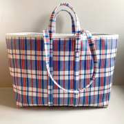Uubags Balenciaga Large Barbes East-west Leather Shopping Tote Bag In Blue 50x17x60cm - 3