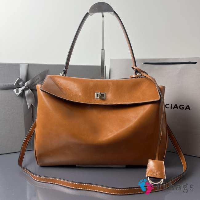 Uubags Balenciaga Rodeo bag mini in tan cowboy vegetable tanned lambskin, aged-silver hardware - 1