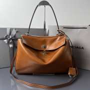 Uubags Balenciaga Rodeo bag mini in tan cowboy vegetable tanned lambskin, aged-silver hardware - 4