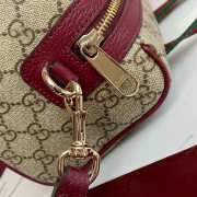 Uubags Gucci mini bag beige and dark brown soft GG monogram coated fabric red leather trim - 5