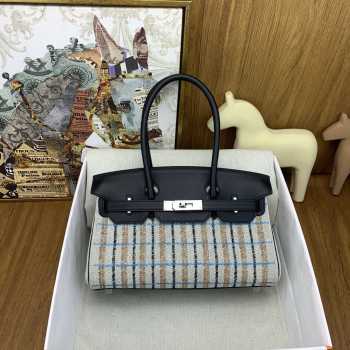 Uubags Hermes Birkin Shoulder Light 29cm Toile Canvas And Swift Leather Black