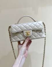 Uubags Chanel Small flap bag with top handle, lambskin, white 14x20x5.5cm - 2