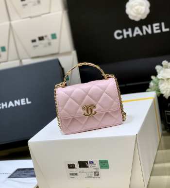 Uubags Chanel wallet on chain pink leather mini bag 13x9.5x6cm