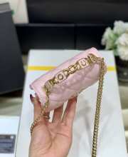 Uubags Chanel wallet on chain pink leather mini bag 13x9.5x6cm - 5