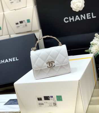 Uubags Chanel wallet on chain white leather mini bag 13x9.5x6cm