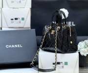 Uubags Chanel Small Bowling Bag Patent Crumpled Calfskin & Gold-Tone Metal Black 17x21x13cm - 6