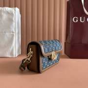 Uubags Gucci Go small shoulder bag brown crystal GG denim 21.5x14x9cm - 4