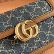 Uubags Gucci Go small shoulder bag brown crystal GG denim 21.5x14x9cm - 2