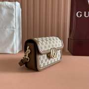 Uubags Gucci Go small shoulder bag brown/ beige GG denim 21.5x14x9cm - 5