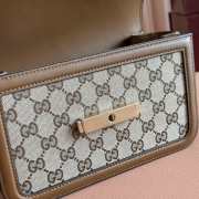 Uubags Gucci Go small shoulder bag brown/ beige GG denim 21.5x14x9cm - 3