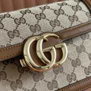 Uubags Gucci Go small shoulder bag brown/ beige GG denim 21.5x14x9cm - 2