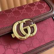 Uubags Gucci Go small shoulder bag red GG suede 21.5x14x9cm - 2