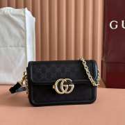 Uubags Gucci Go small shoulder bag black GG suede 21.5x14x9cm - 1
