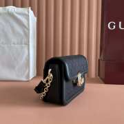 Uubags Gucci Go small shoulder bag black GG suede 21.5x14x9cm - 5