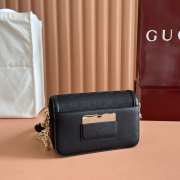 Uubags Gucci Go small shoulder bag black GG suede 21.5x14x9cm - 4