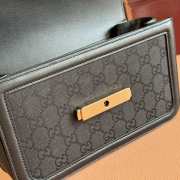 Uubags Gucci Go small shoulder bag black GG suede 21.5x14x9cm - 2