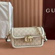 Uubags Gucci Go small shoulder bag white/ beige GG denim 21.5x14x9cm - 1