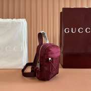 Uubags Gucci Nexus mini slingbag rosso ancora red GG nylon 12.5x17.5x4cm - 4