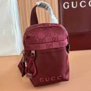 Uubags Gucci Nexus mini slingbag rosso ancora red GG nylon 12.5x17.5x4cm - 3