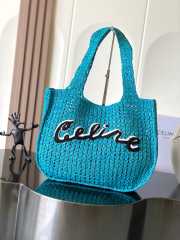 Uubags Celine Large Hobo Panier In Cobalt Raffia 53x34x11cm - 1