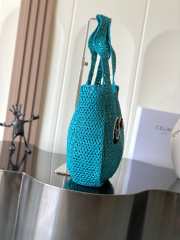 Uubags Celine Large Hobo Panier In Cobalt Raffia 53x34x11cm - 5