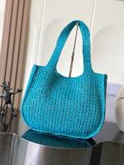 Uubags Celine Large Hobo Panier In Cobalt Raffia 53x34x11cm - 4