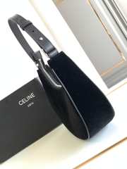 Uubags Celine Ava Triomphe Strass Velvet Bag Black 24.5x17x9cm - 6