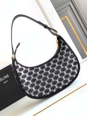 Uubags Celine Ava Bag in Textile with Triomphe Embroidery Black 24.5x17x9cm - 4