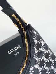 Uubags Celine Ava Bag in Textile with Triomphe Embroidery Black 24.5x17x9cm - 2