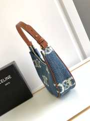 Uubags Celine Medium Ava Bag With Triomphe Denim Navy/Tan 23x19x7cm - 5