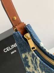 Uubags Celine Medium Ava Bag With Triomphe Denim Navy/Tan 23x19x7cm - 4