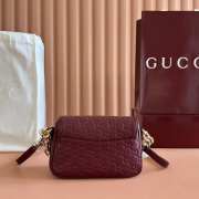 Uubags Gucci emblem small red embossed GG leather bag 20.5x13x7cm - 6