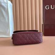 Uubags Gucci emblem small red embossed GG leather bag 20.5x13x7cm - 3
