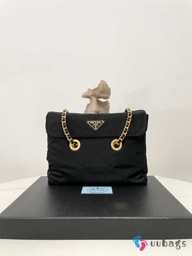 Uubags Prada Chain Quilted Shoulder Bag Nylon 25x21x5cm  - 1